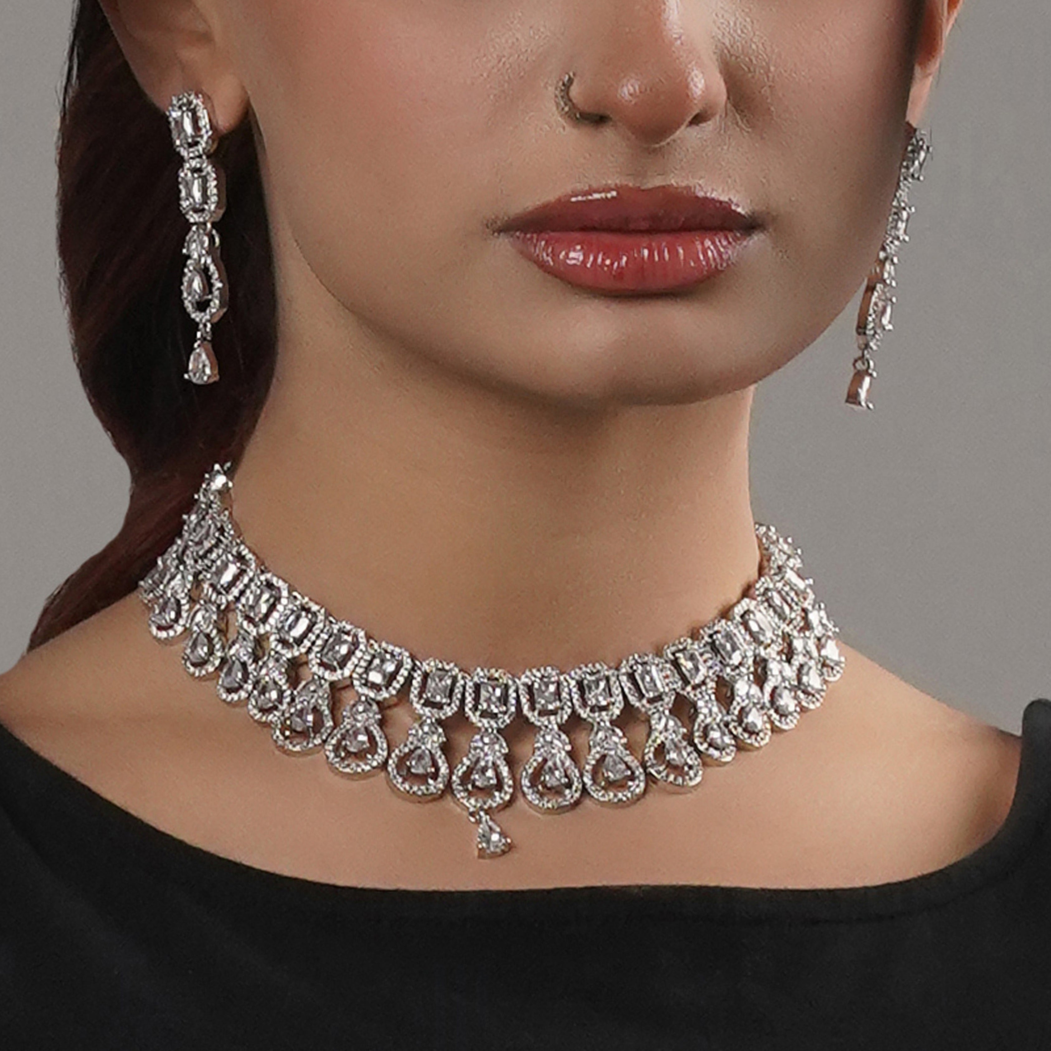 Royal Ivy - Silver - Necklace Set