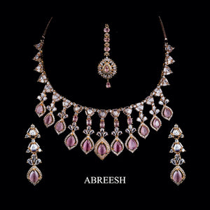 Madras Bridal Set | Pink With Gold