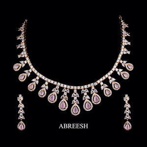 Janiston | Necklace Set | Pink With Gold