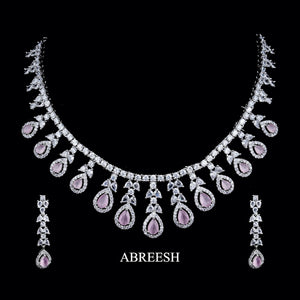 Janiston | Necklace Set | Pink With Silver