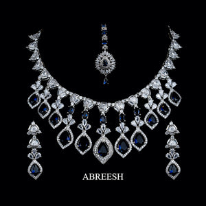 Madras Bridal Set | Blue With Silver