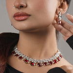 Load image into Gallery viewer, Crystal Bloom - Ruby with Silver
