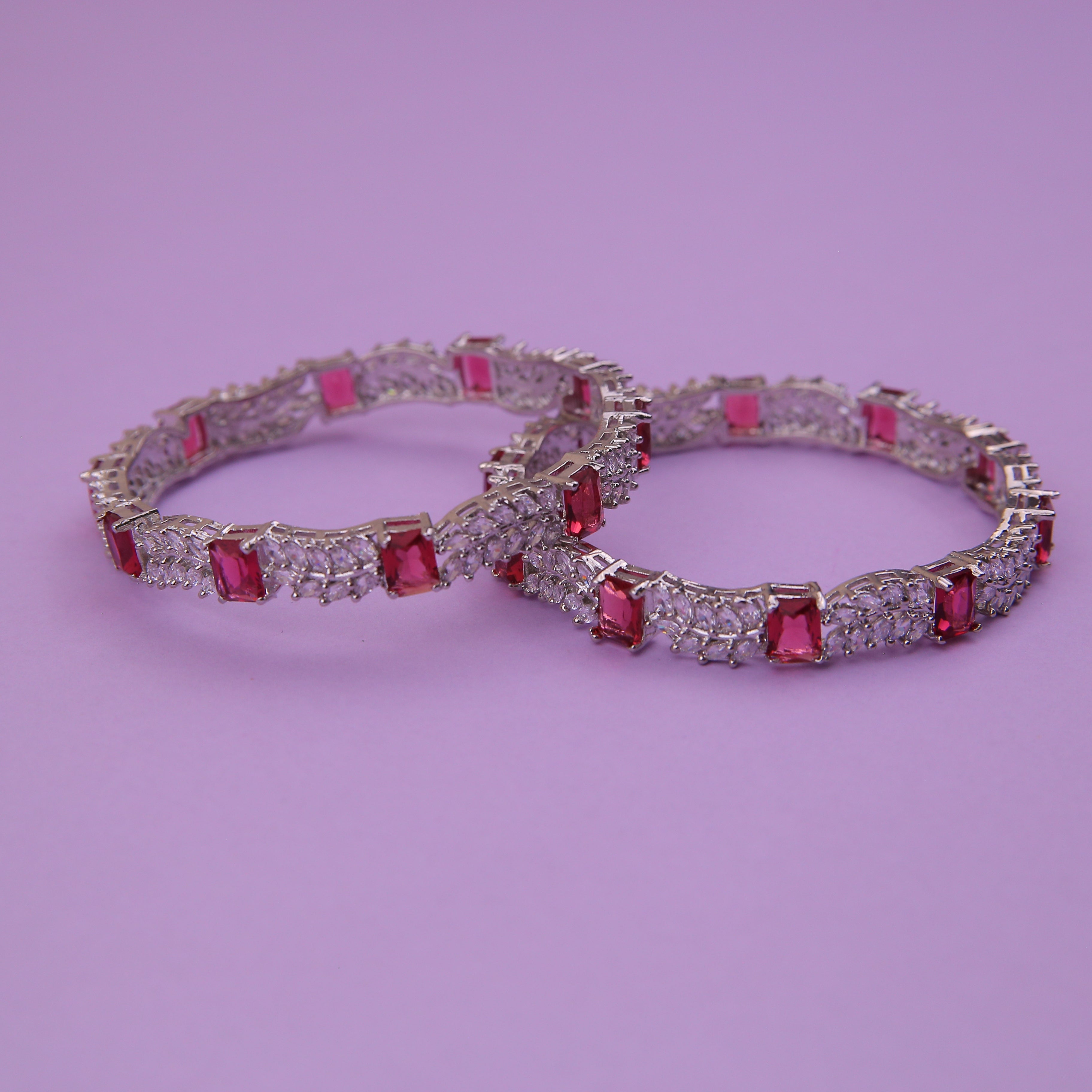 Glitter Bangles in Ruby