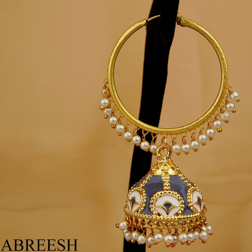 Gulbahar Jhumkay Graphite&Gold