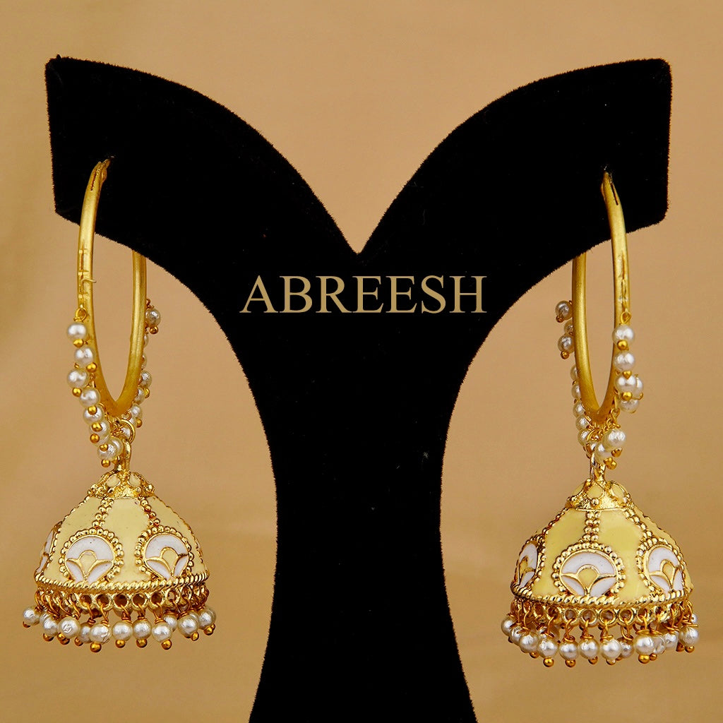 Gulbahar Jhumkay Beige&Gold