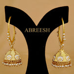 Load image into Gallery viewer, Gulbahar Jhumkay Beige&amp;Gold
