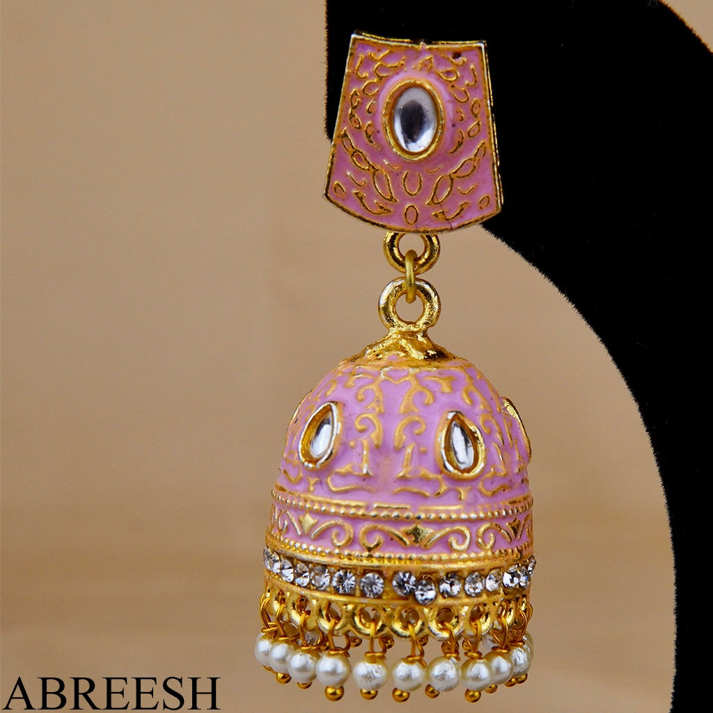 RACHNA Jhumkay Pink&Gold