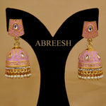 Load image into Gallery viewer, RACHNA Jhumkay Pink&amp;Gold
