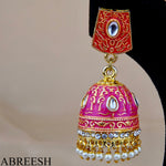 Load image into Gallery viewer, RACHNA Jhumkay ShockingPink&amp;Gold
