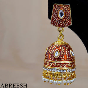 RACHNA Jhumkay Claret&Gold