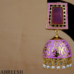 Load image into Gallery viewer, Zark Jhumkay Purple&amp;Gold
