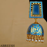 Load image into Gallery viewer, Zark Jhumkay AquaBlue&amp;Gold
