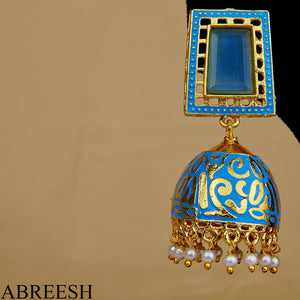 Zark Jhumkay AquaBlue&Gold