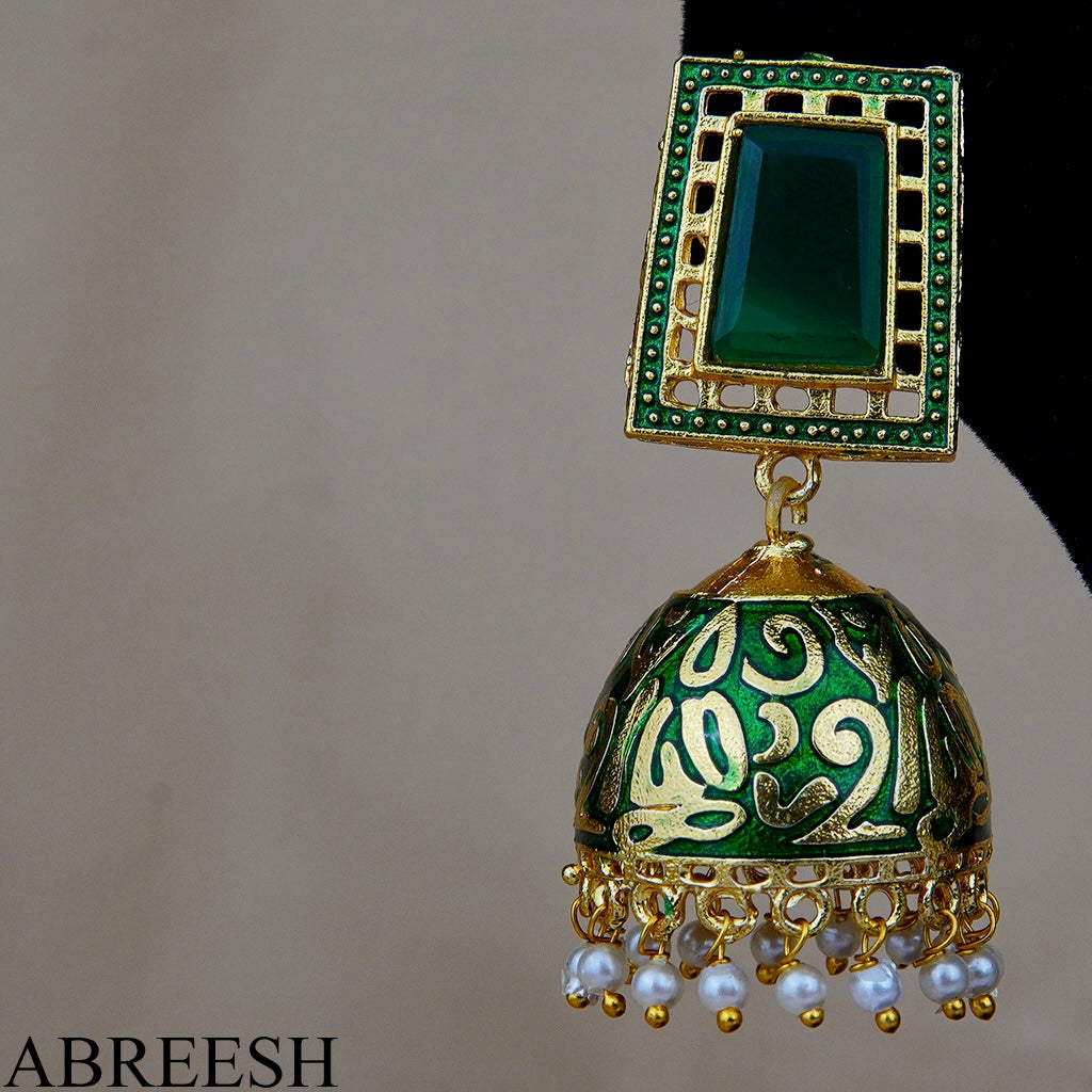 Zark Jhumkay Green&Gold