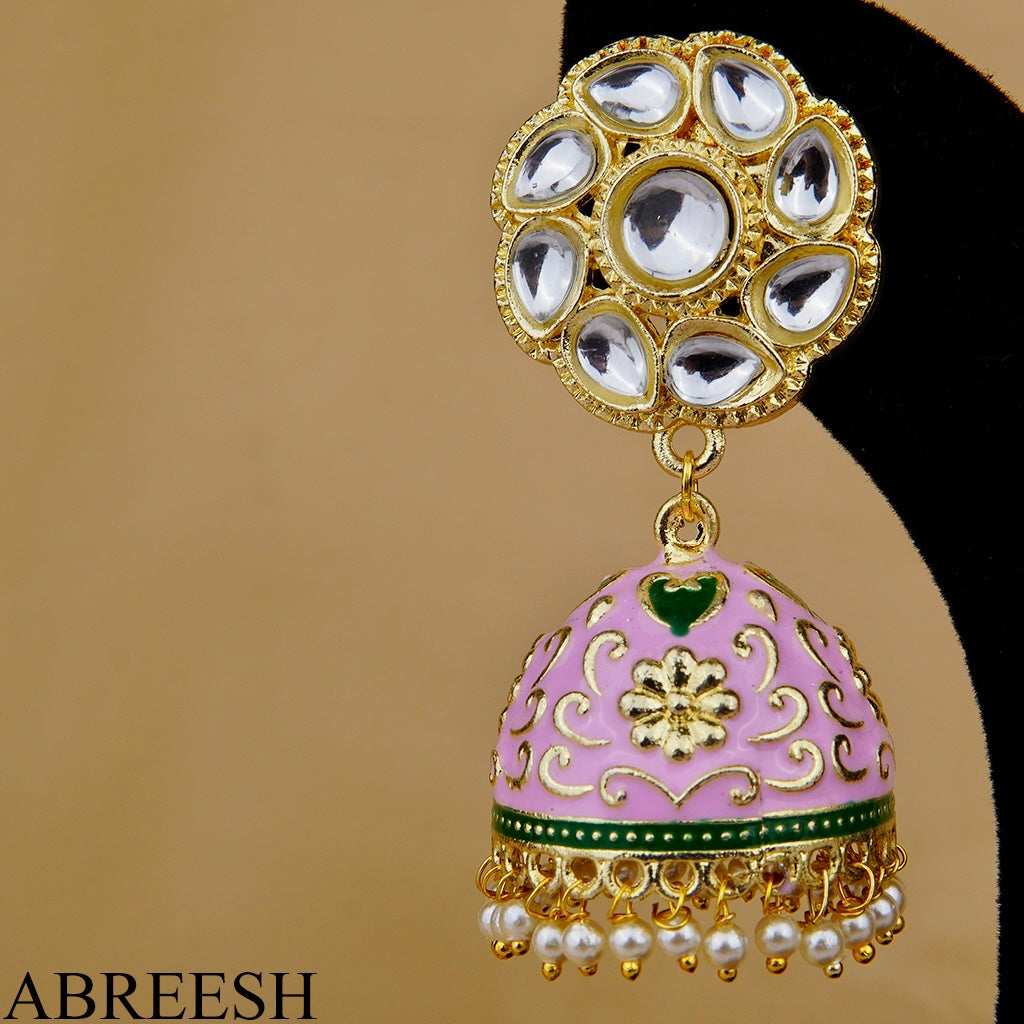 Bahaar Jhumkay Pink&Gold