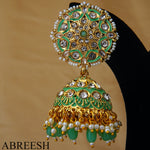 Load image into Gallery viewer, Zabar Jhumkay Mint&amp;Gold
